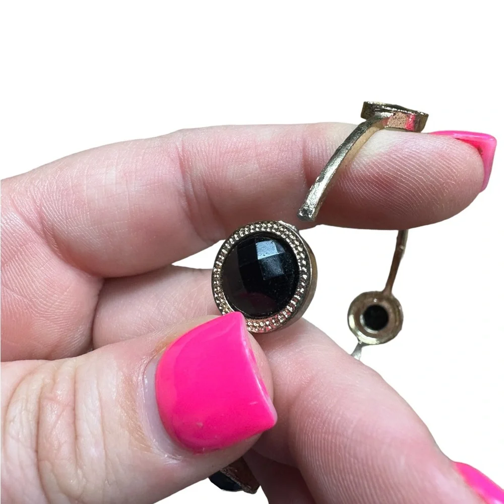 Set of 5 Gold & Black Bangle Bracelets